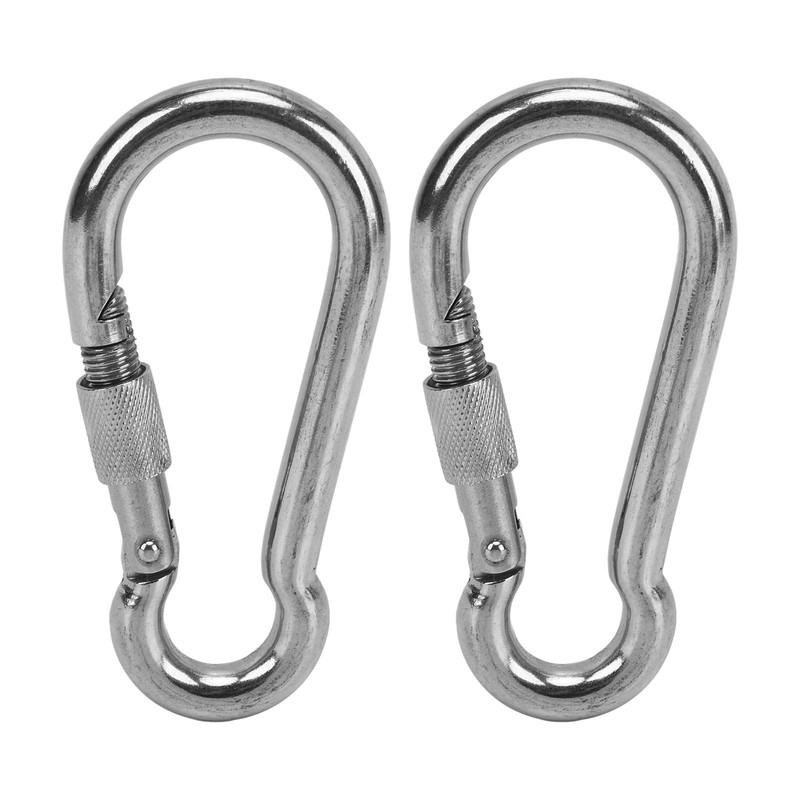 2pcs Stainless Steel Locking Clip Outdoor Camping Locking Buckle for