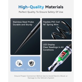 Anyongora Automotive Test Light with 3-48V LED Digital Display, Automotive Circuit Tester with Voltmeter and Dual Color Polarity Indicator Light, Voltage Test Pen with Stainless Probe