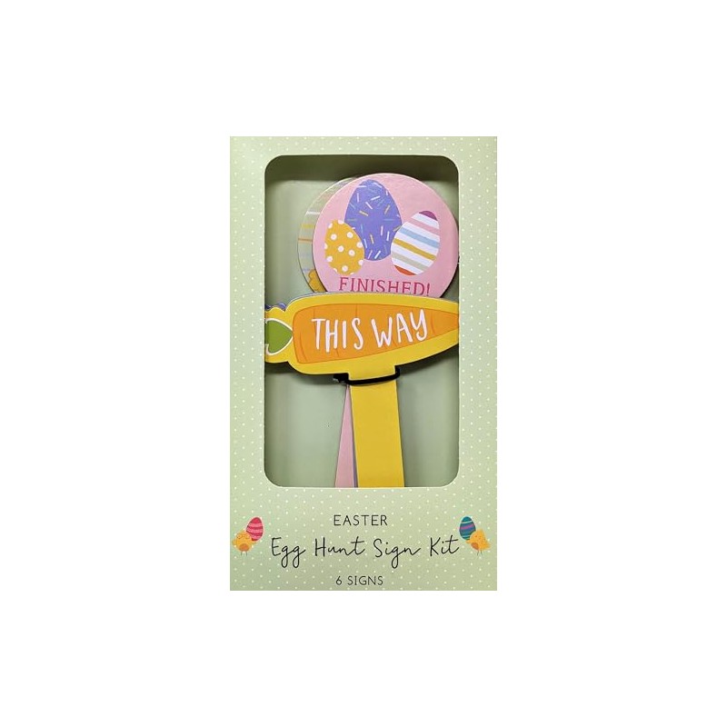 YLAB - Easter Egg Hunt Sign Kit - 6 Wooden