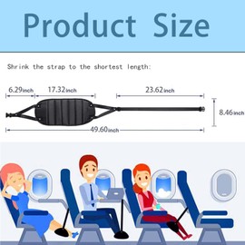 Travel Accessories Airplane Footrest, Adjustable Foot Hammock Under Desk, Adjustable Folding Hanging Foot Hammock Under Desk Portable Foot Hammock for Office Home Airplane Travel Car