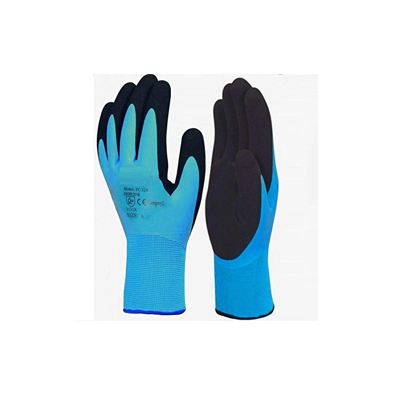 3 Pair Fully Latex coated Work gloves Waterproof Wet Breathable