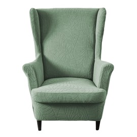KRFOONN Wingback Chair Slipcover 2-Piece Stretch Wing Chair Covers Non Slip Wingback Armchair Slipcover Soft Sofa Covers Furniture Protector Chair Covers for Living Room Armchair, A51