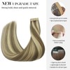 DOORES Tape-In Real Hair Extensions, Light Run, Highlighted Medium Lon,