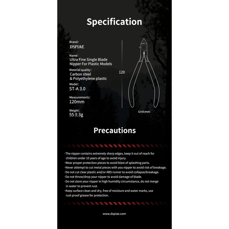 DSPIAE ST-A Ultra-Thin Single Blade Nipper 3.0