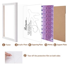 Money Gift for Travel, Honeymoon and Holiday, World Trip, Birthday Money Gift, Aeroplane Gift, Holiday Fund Money Box, Money Gifts Travel Fund for Friends, Family, Lovers, Women, Men