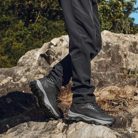 CC-Los Men's Waterproof Hiking Boots Outdoor Relaxed Fit Lightweight Black Size 11 Wide