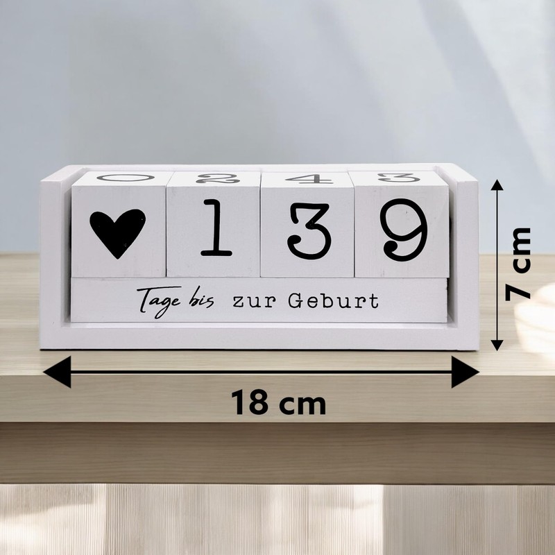 MIJOMA Yearly Countdown Calendar Wooden Cube - Permanent Yearly Table