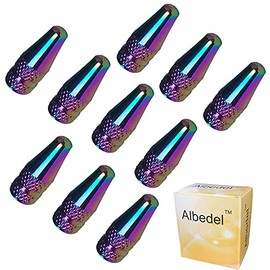 Albedel 10 Pcs Fantasy Colorful MTB PRESTA Bike Bicycle Road Racing Coloured Metal Anodized Machined Aluminum Alloy Tire French Style Valve Cap Dust Covers