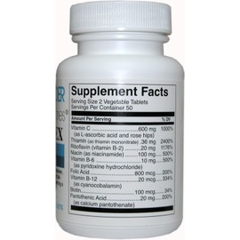 Wonder Labs B-Complex with Vitamin C Time Release, Nutritional Support for The Brain and Nervous System and Improved Mood - 100 Tablets