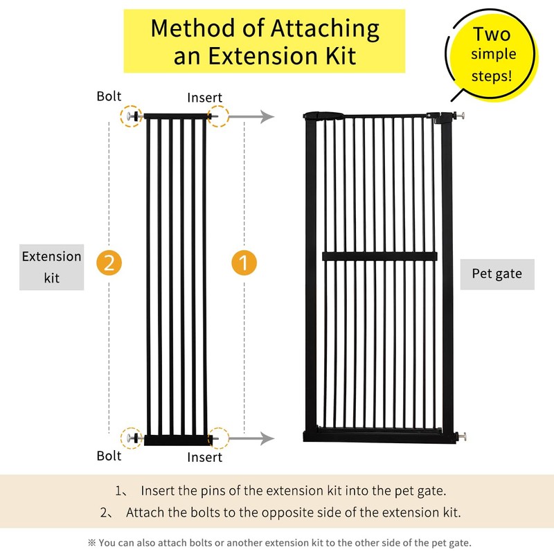 Lumizone Extra Tall Pet Gate 55.12" High Pressure Mounted 12.60"