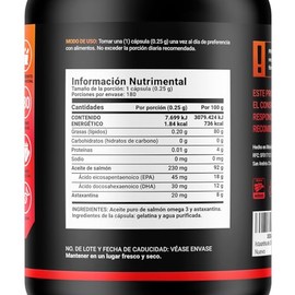B Life Astaxantina | 180 Cápsulas | 250 mg por porción | Adicionado con Aceite Puro de Salmón Omega 3 | Ingredientes naturales | Astaxanthin Blend.