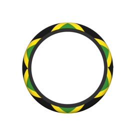 Jamaican Flag Steering Wheel Cover, Non Slip Durable Auto Car Accessories Universal 15 Inch