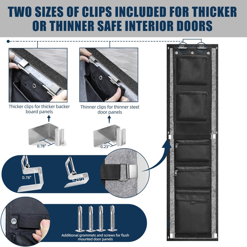 XTQINJIN Gun Safe Door Organizer, Gun Safe Accessories Storage with