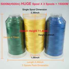 Brothreads - 32 opciones - Varios paquetes de colores surtidos de hilo de poliéster para máquina de bordar, carrete enorme de 5000 m para todas las máquinas de bordar, colores básicos 2