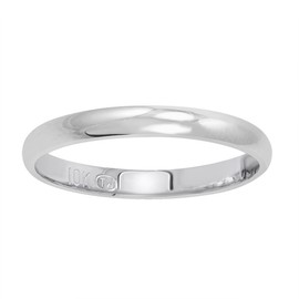 Women's 10K White Gold 2mm Traditional Plain Wedding Band Size 4