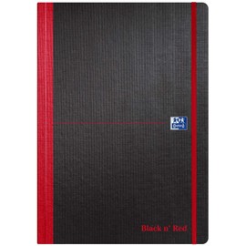 Oxford Black n' Red A4 Soft Cover Casebound Notebook Ruled 144 Page Black