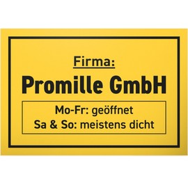 DankeDir! Firma Promille GmbH Sign 30 x 20 cm Alcohol Party Requiste Photo Booth Gift JGA Birthday Decoration Party Decoration Gift Idea Funny Saying Birthday Gift Idea
