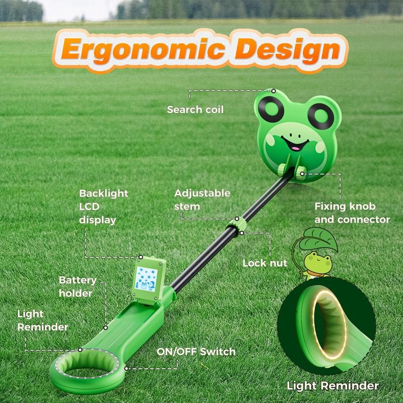MIYAY Kids Metal Detector, Frog Style, High Accuracy, 7.5" Waterproof
