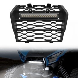 XATVXUTV Front Grille with LED Light Bar for Kawasaki Teryx KRX 1000 20-25, Waterproof Mesh Grill with Bright Adjustable Spotlights for Teryx KRX4 1000 2023-2025 Accessories (1PCS)