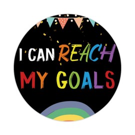 100pcs Round Stickers I Can Reach My Goals Label Stickers Decals for Card Envelopes Seals Boxes Holiday Xmas Gifts Bags Packaging Party Supplies Decoration 3in
