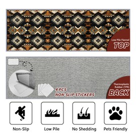 Yoozitrees Native American Runner Rug Hallway, Native American Runners for Hallways, 2x10ft, Southwestern Aztec Vintage Rug Runner, Tribal Retro Navajo Washable Non Slip Runner Mat - Aztec Home Decor