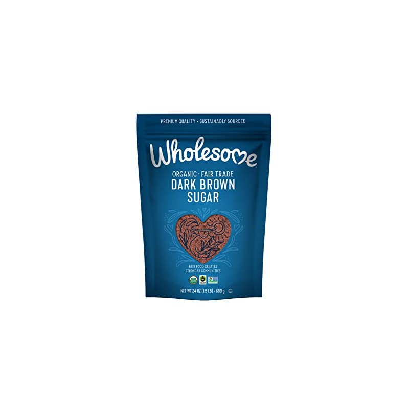 Wholesome Sweeteners 24-Ounce Organic Dark Brown Sugar, Fair Trade, Non