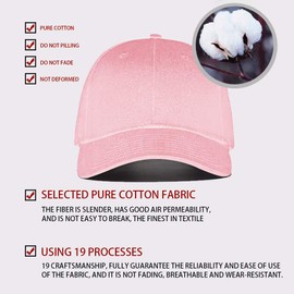 Tybiky Unisex Outdoor Baseball Cap Women's Sun Hat Adjustable Hats Adult Hat Casual Baseball Cap Breathable and Comfortable Hip Hop Flat Hats Men's Baseball Cap, pink, 54-56