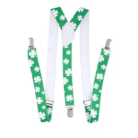 HFMYGS St. Patrick Braces, Patrick's Day Accessories, Shamrock Braces Ideal for Carnival, Theme Parties or St. Patricks Day, Green