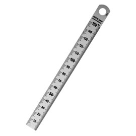 SK11 FSV-150KD Straight Scale, Double-Sided Graduation, 5.9 inches (15 cm), JIS1 Class, Step-Type Scale, Stainless Steel, Made in Japan, Silver