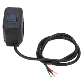 Yctze 22 mm Motorcycle Handlebar Switch, Motorcycle ATV Light Switch, Control Button, Waterproof, Universal for Headlights (ABS Metal) (Blue)