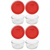 Pyrex (4) 7200 Clear Glass Storage Bowls & (4) 7200-PC