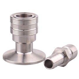 DERNORD Stainless Steel Quick Disconnect Set -Beer Brewing Tri Clover Connector Kit (Barb male/tri clamp female)