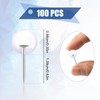 AIEX 100pcs Clear Round Push Pins, Silver Ball Push Pins