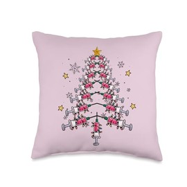 CNA LPN Nurse Doctor Phlebotomus needle shot Christmas tree Throw Pillow