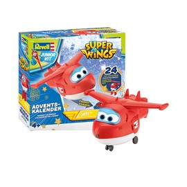 Revell Junior Kit 01024 Super Wings Adventskalender Jett Bauen-Schrauben-Spielen, 24 Tage cooler Bastelspaß, ab 4 Jahre, 20 cm
