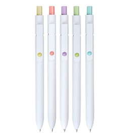 erofa 5 PCS Zennyth Gel Pens Quick Dry Fine Point Premium Retractable Rolling Ball Black Ink Smooth Writing Pens for School Office (White)