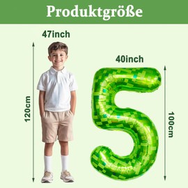 ParPix Pixel Birthday Decoration Balloons (5th Birthday)