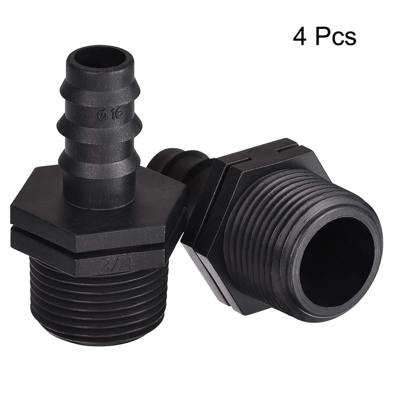 sourcing map Drip Irrigation Fittings 15.5mm Barbed to G3/4 Male