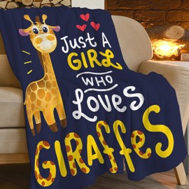 Giraffe Blanket Super Cozy Soft Throw Blanket Warm Plush Fluffy Juts a Girl Who Loves Giraffe Stuff Fleece Flannel Gifts Blankets for Women Girls Boys Adults 50"X40"