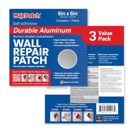 MaxPatch 6 in. x 6 in. Aluminum Self-Adhesive Wall Repair Patch (3-Pack) – Expanded Perforated Rust-Resistant Aluminum with Strong Adhesive Backing for Interior Wall Repairs