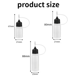 JEYORZY Pack of 6 Needle Tips Glue Bottles, Applicator Bottles, Plastic Dropper Bottles, Needle Bottles, Dosing Bottles, Squeeze Bottle, Small, Glue Bottle, Empty, Small Plastic Bottles for Filling