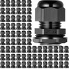200 Pcs 1/2" NPT Black Nylon Cable Gland, Waterproof IP68