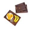 Rustic Wood Serving Trays with Handle - Set of 3