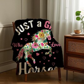 YOOMOOR Flannel Blanket Gift for Girl 'Just a Girl' Romantic Gifts Wedding Anniversary Blanket for Women Birthday Christmas Valentine's Mother's Day Best Wishes Blanket Presents for Her（60X50 in