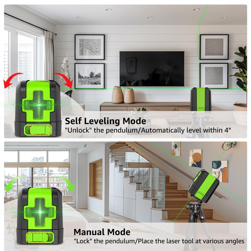 Huepar Laser Level, 100Ft Self Leveling Green Cross Line Laser