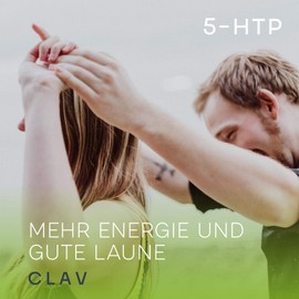 CLAV 2er Set 5-HTP Kapseln hochdosiert plus Vitamin B6-240 Kapseln 5 HTP 100mg aus Griffonia Simplicifolia Samenxextrakt - Serotonin Booster - natürlich pflanzlich & vegan