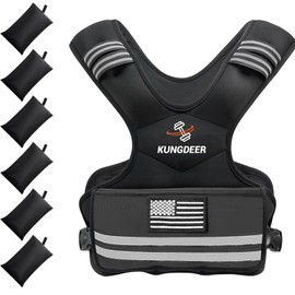 Weighted Vest for Men and Women - 4-10LB/12-18LB/20-32LB with 6 Removable Weights and Reflective Stripe for Home Workouts Body Weight Vest Exercise Set