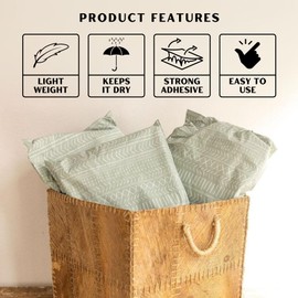 Poly Mailers 14.5x19 Inch 50 Pack Extra-Large Shipping Bags | Strong Thick Mailing Envelopes | Self- Adhesive | Waterproof & Tear Proof | Small Business Packaging for Clothing - Boho Sage Green