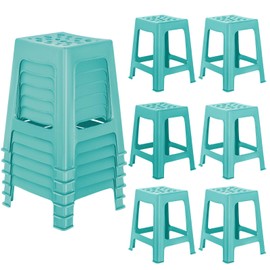 Leinuosen 6 Pcs Plastic Stool for Classroom 18 Inch Stackable School Stools Modern Portable Nesting Chair for Kids Students Classroom School Home Office (Teal)