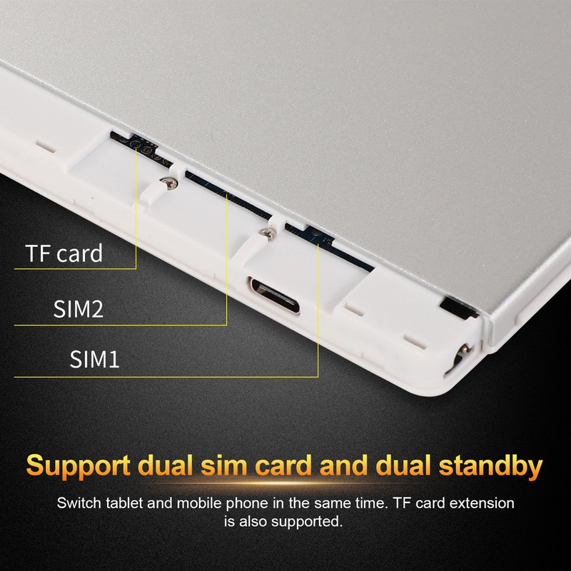 8in Tablet Silver Expandable 128GB Support Calls 4GB 64GB RAM